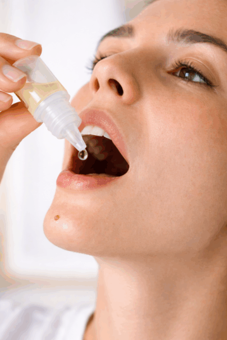 Allergy drop therapy, under the tongue, from home