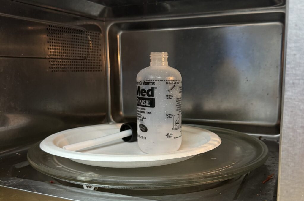 Rinse Bottle Final cleaning step in microwave